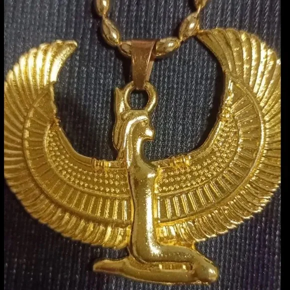 Egyptian Goddess with Wings, Pendant Necklace for Men and Women, Fairy Phoenix - Picture 7 of 7